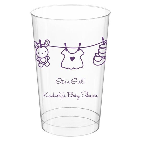 Toy Rabbit Clothesline Clear Plastic Cups